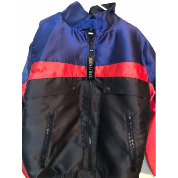 Current Mood Marathon Rush Oversized Bomber Jacket sz M + Color Block - Picture 2 of 7